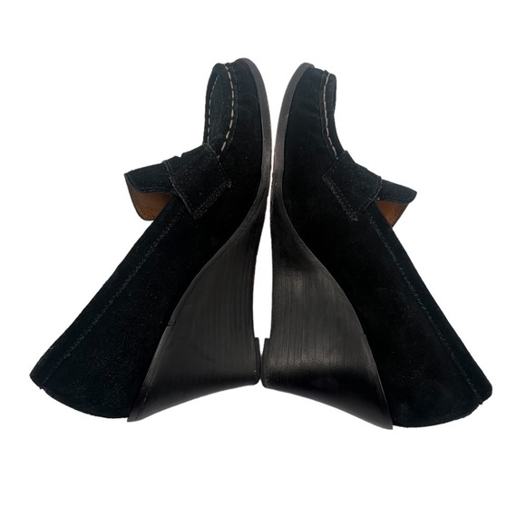 MICHAEL Michael Kors Black Suede Square Toe Wedge Loafers Size 9 Women’s - Picture 5 of 9